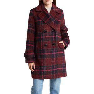 Sam Edelman Women's Double-Breasted Plaid Coat